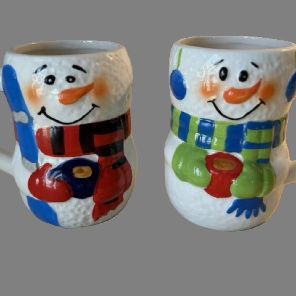 Bay Island hot cocoa snowmen mugs, set of two